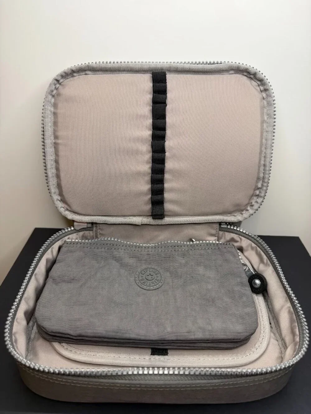 NWT Kipling 100 Pens Case Pencil Pouch Makeup Bag w/Grey Monkey